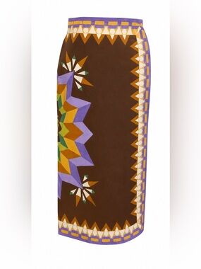 LA DoubleJ Reversible Printed Stretch Cotton Twill Midi
Skirt Sunset